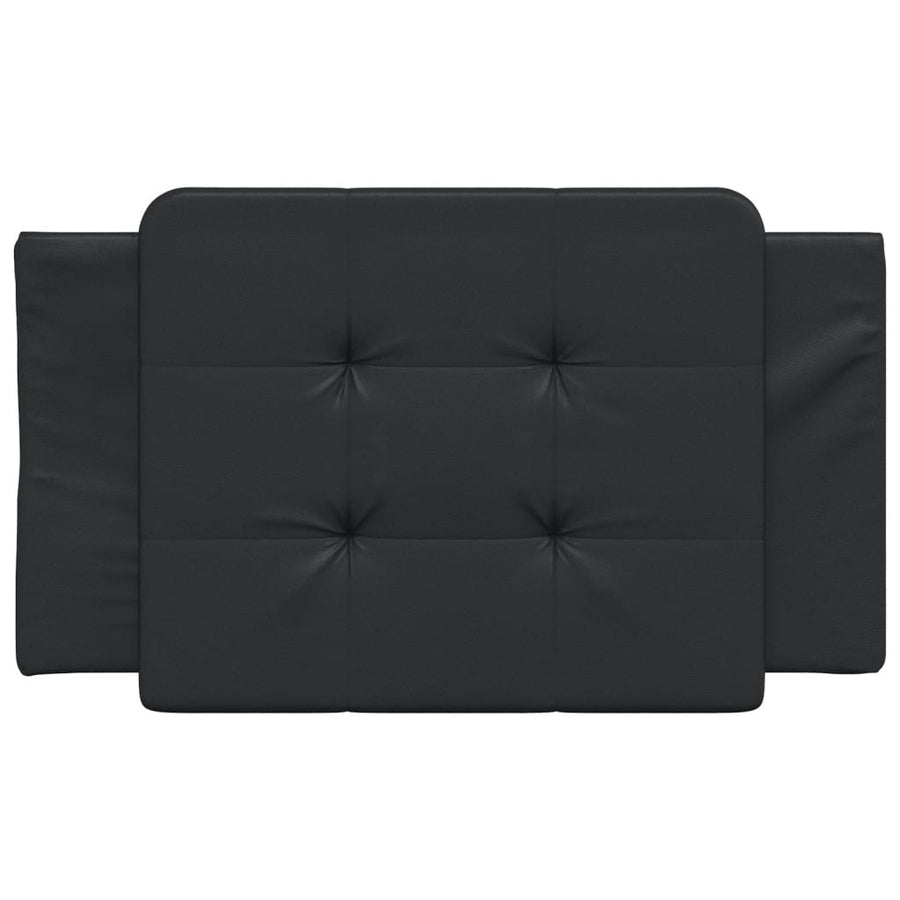 Hoofdbordkussen 90 cm kunstleer zwart