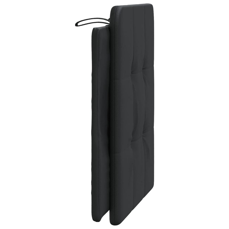 Hoofdbordkussen 90 cm kunstleer zwart
