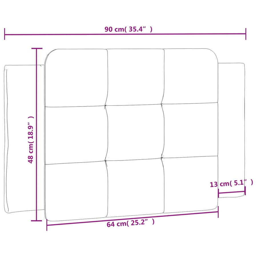 Hoofdbordkussen 90 cm kunstleer zwart