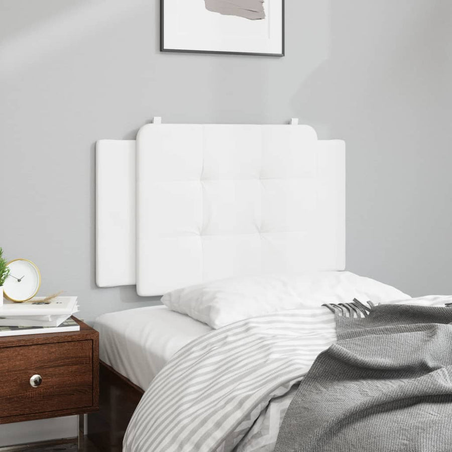 Hoofdbordkussen 90 cm kunstleer wit