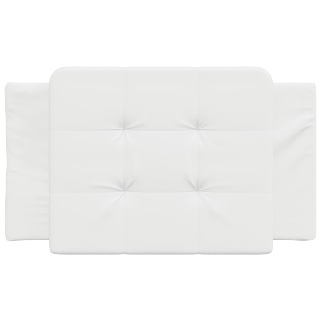Hoofdbordkussen 90 cm kunstleer wit