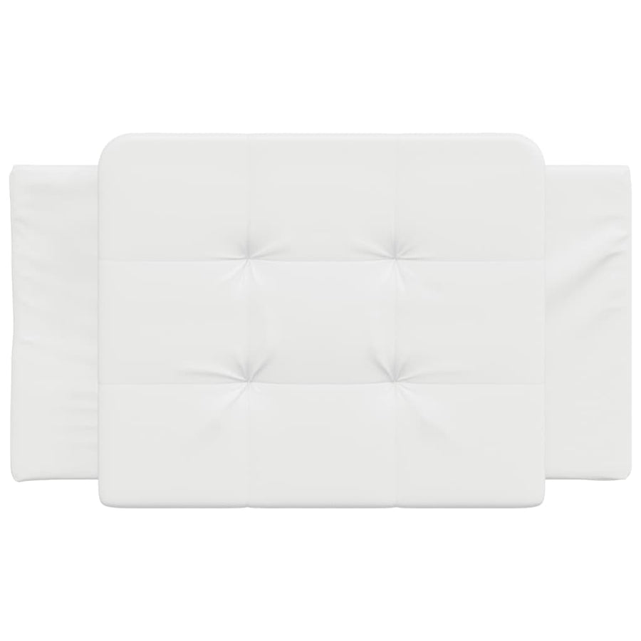 Hoofdbordkussen 90 cm kunstleer wit