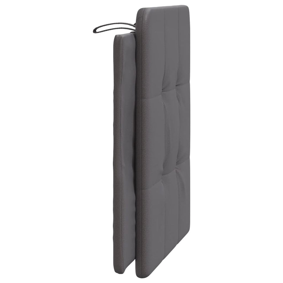Hoofdbordkussen 90 cm kunstleer grijs