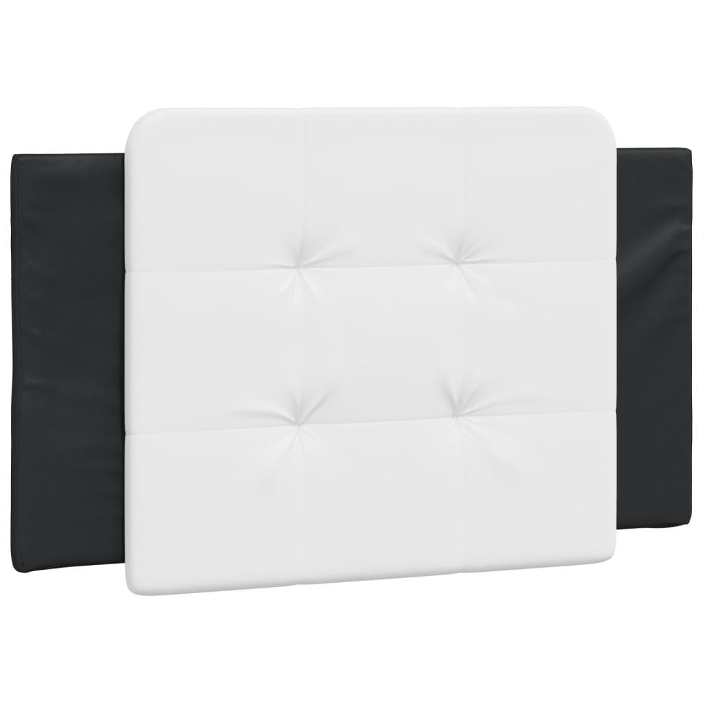 Hoofdbordkussen 90 cm kunstleer wit en zwart