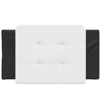 Hoofdbordkussen 90 cm kunstleer wit en zwart