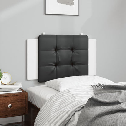 Hoofdbordkussen 90 cm kunstleer zwart en wit