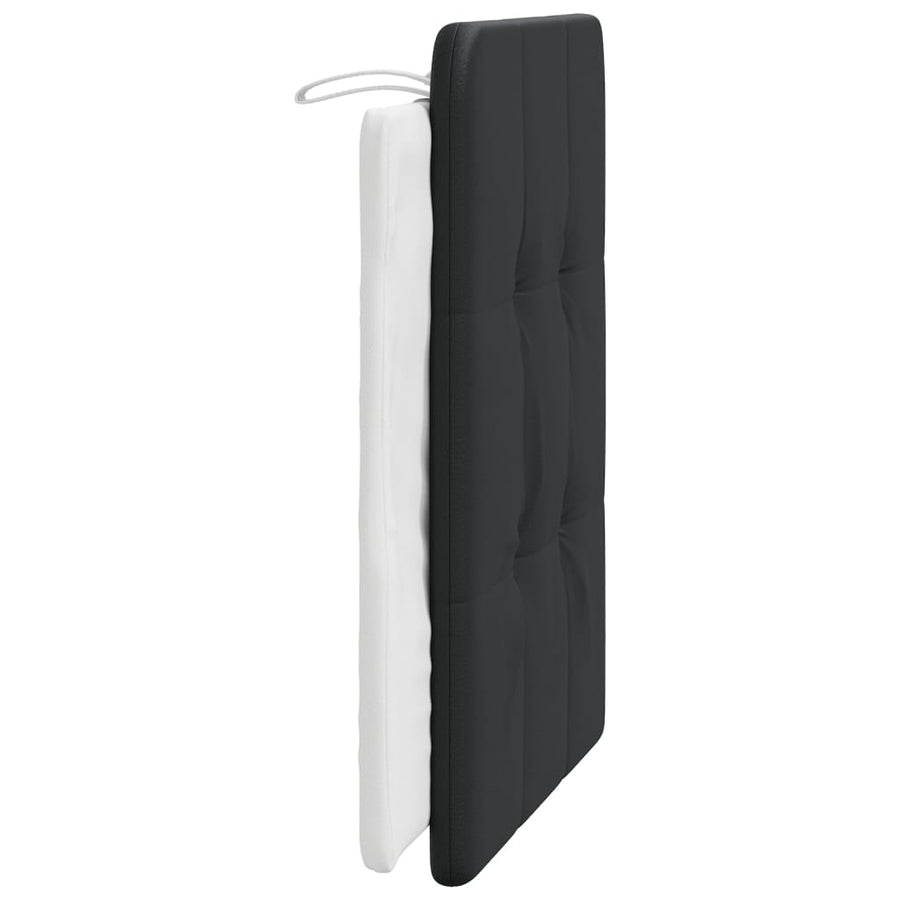 Hoofdbordkussen 90 cm kunstleer zwart en wit