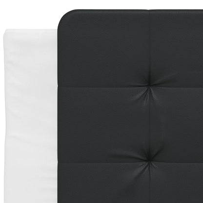Hoofdbordkussen 90 cm kunstleer zwart en wit