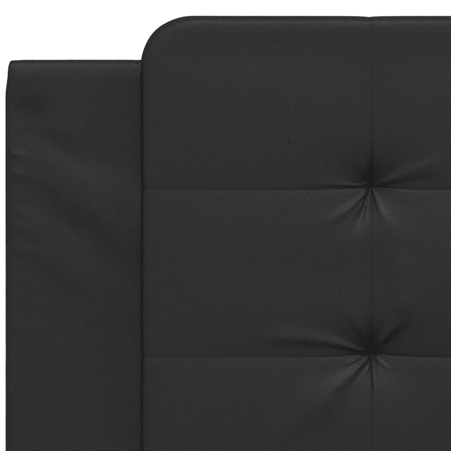 Hoofdbordkussen 100 cm kunstleer zwart