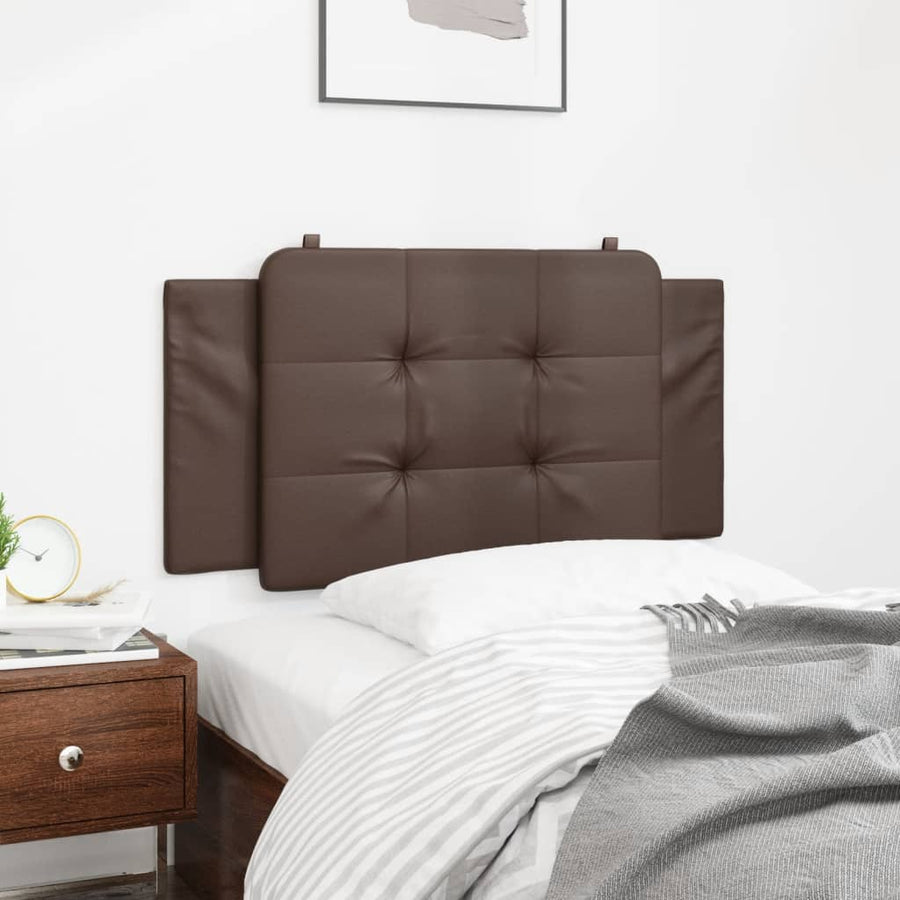 Hoofdbordkussen 100 cm kunstleer bruin