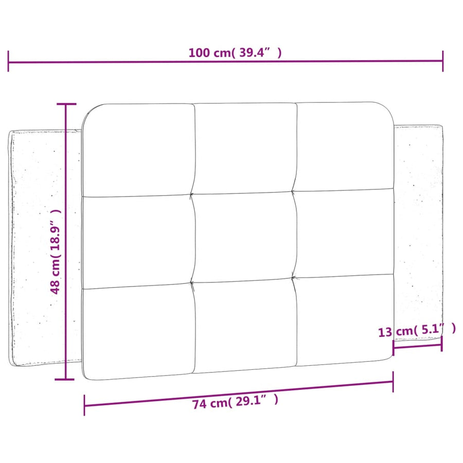 Hoofdbordkussen 100 cm kunstleer grijs