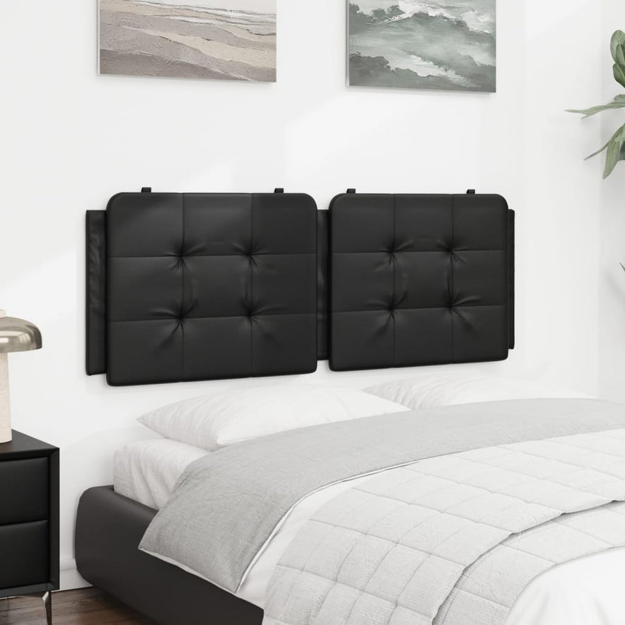 Hoofdbordkussen 120 cm kunstleer zwart