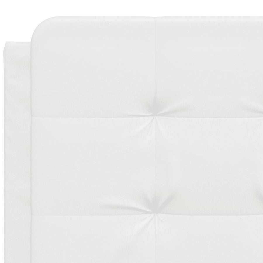 Hoofdbordkussen 120 cm kunstleer wit