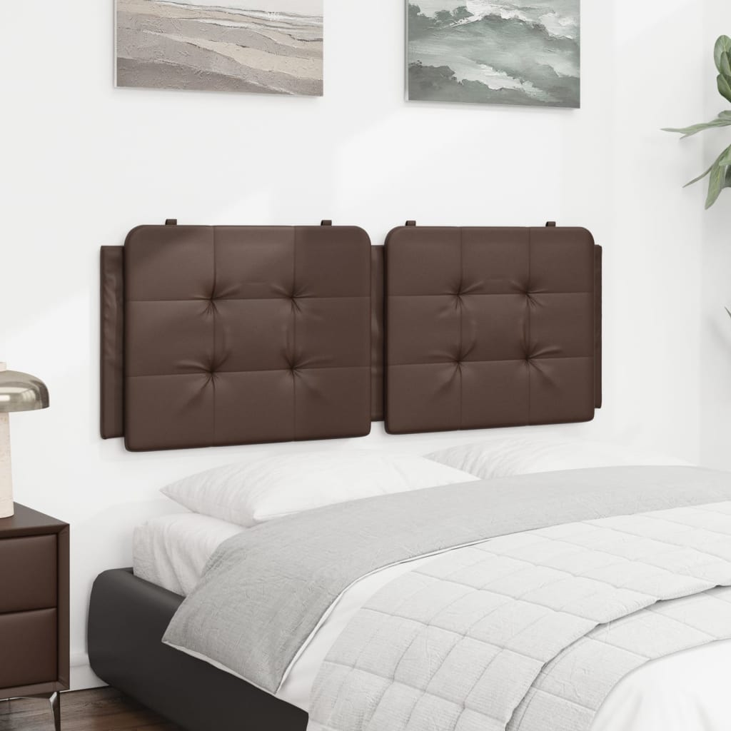 Hoofdbordkussen 120 cm kunstleer bruin