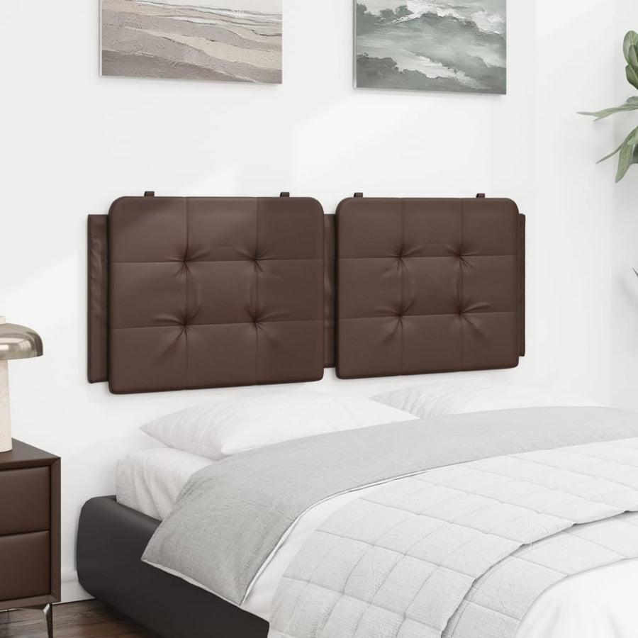 Hoofdbordkussen 120 cm kunstleer bruin