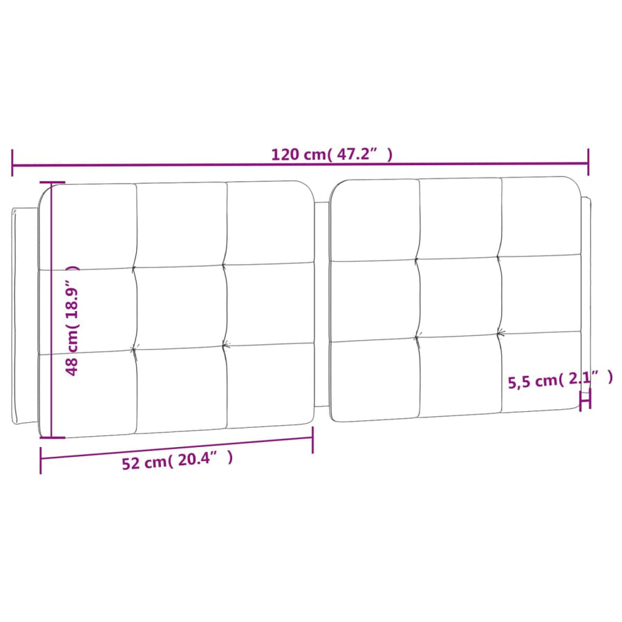Hoofdbordkussen 120 cm kunstleer bruin