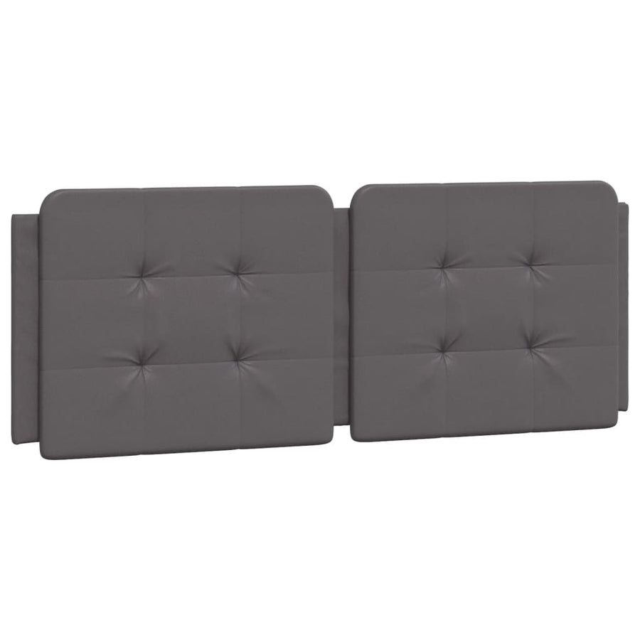 Hoofdbordkussen 120 cm kunstleer grijs