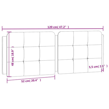 Hoofdbordkussen 120 cm kunstleer grijs
