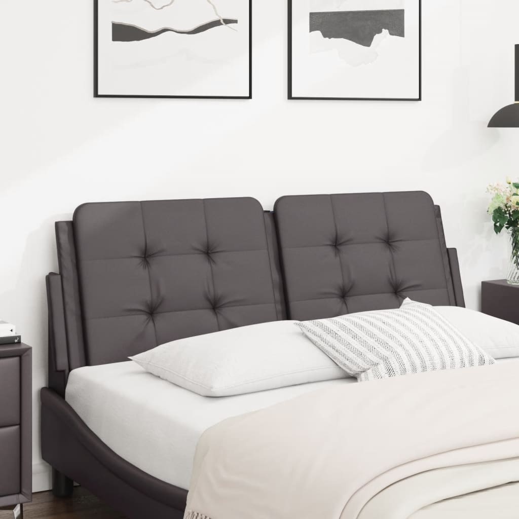 Hoofdbordkussen 120 cm kunstleer grijs