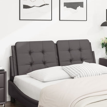 Hoofdbordkussen 120 cm kunstleer grijs