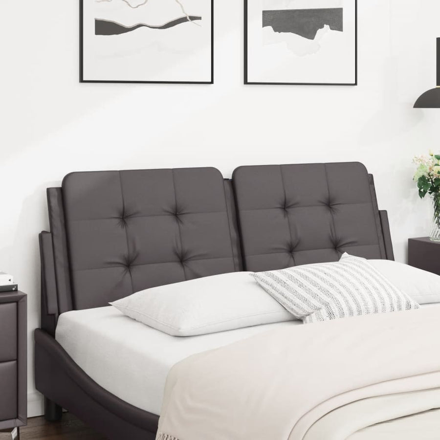 Hoofdbordkussen 120 cm kunstleer grijs