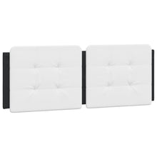 Hoofdbordkussen 120 cm kunstleer wit en zwart