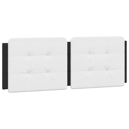 Hoofdbordkussen 120 cm kunstleer wit en zwart