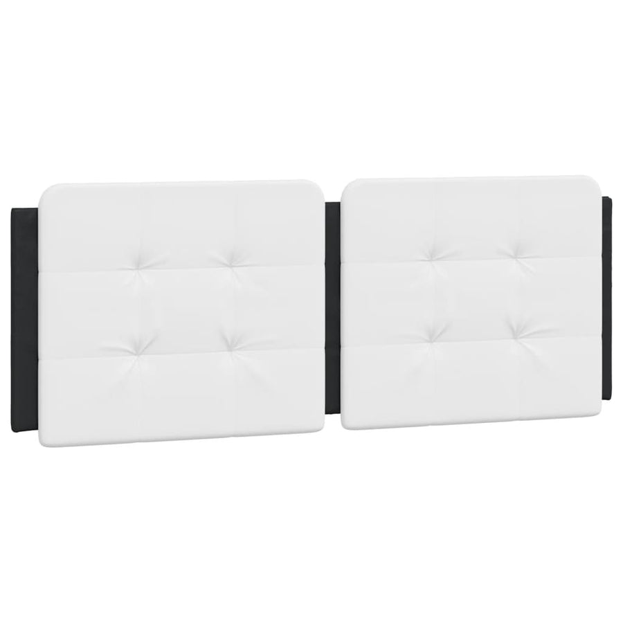 Hoofdbordkussen 120 cm kunstleer wit en zwart