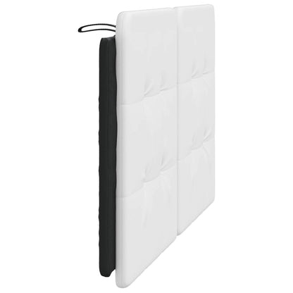 Hoofdbordkussen 120 cm kunstleer wit en zwart