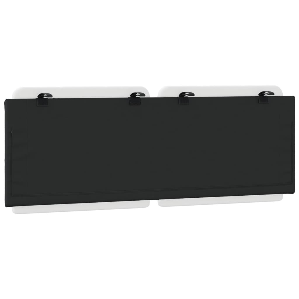 Hoofdbordkussen 120 cm kunstleer wit en zwart
