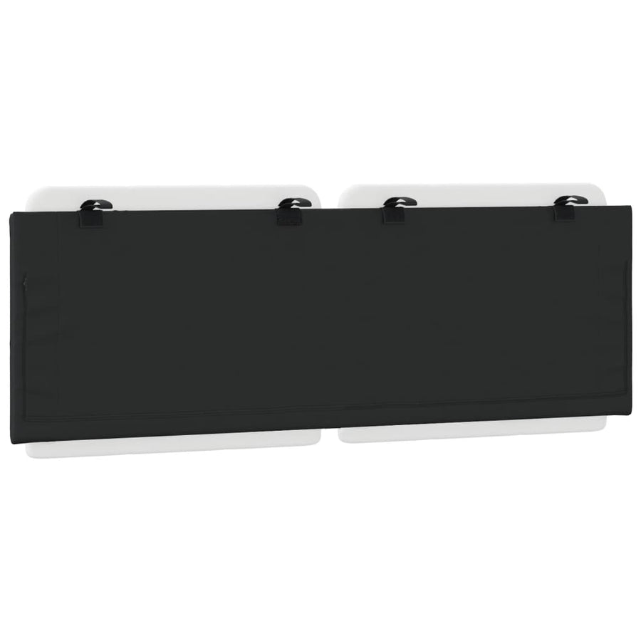 Hoofdbordkussen 120 cm kunstleer wit en zwart