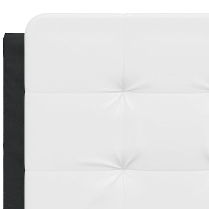 Hoofdbordkussen 120 cm kunstleer wit en zwart