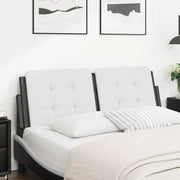Hoofdbordkussen 120 cm kunstleer wit zwart