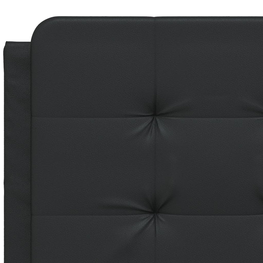 Hoofdbordkussen 140 cm kunstleer zwart
