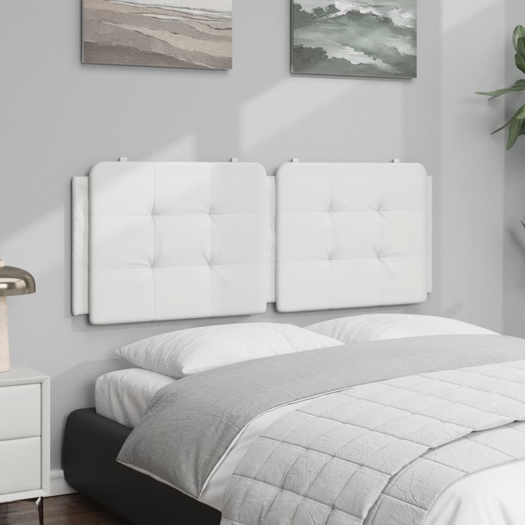 Hoofdbordkussen 140 cm kunstleer wit