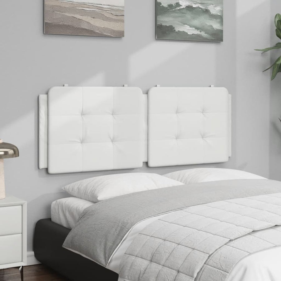 Hoofdbordkussen 140 cm kunstleer wit