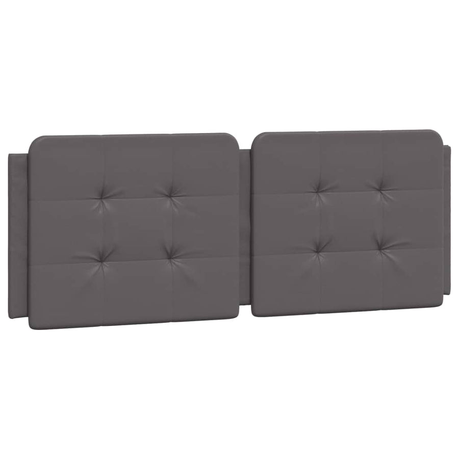 Hoofdbordkussen 140 cm kunstleer grijs