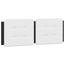 Hoofdbordkussen 140 cm kunstleer wit en zwart