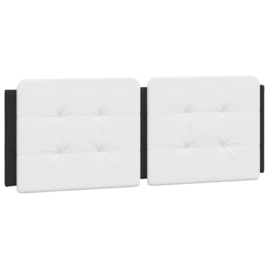 Hoofdbordkussen 140 cm kunstleer wit en zwart