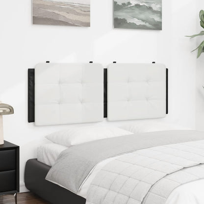 Hoofdbordkussen 140 cm kunstleer wit en zwart