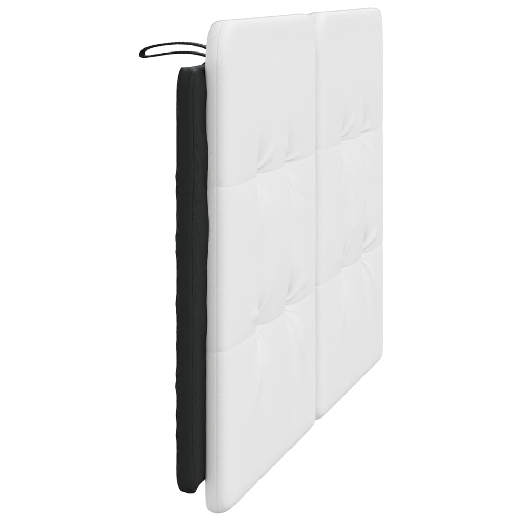 Hoofdbordkussen 140 cm kunstleer wit en zwart