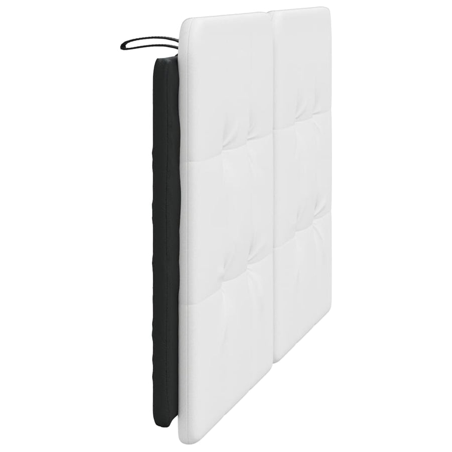 Hoofdbordkussen 140 cm kunstleer wit en zwart