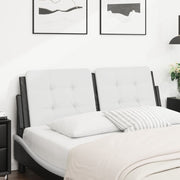 Hoofdbordkussen 140 cm kunstleer wit zwart