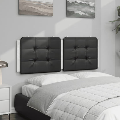 Hoofdbordkussen 140 cm kunstleer zwart en wit