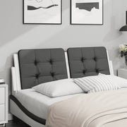 Hoofdbordkussen 140 cm kunstleer zwart wit