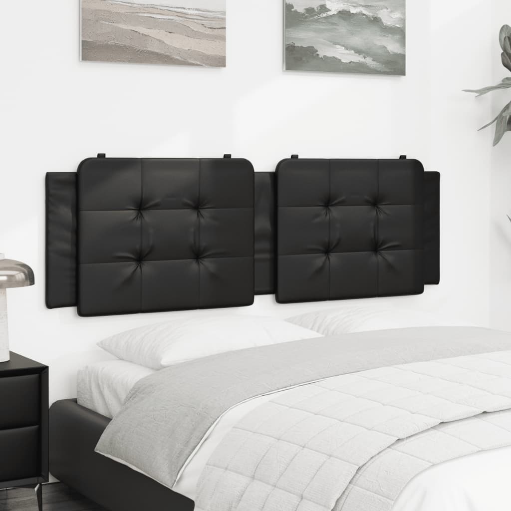 Hoofdbordkussen 160 cm kunstleer zwart