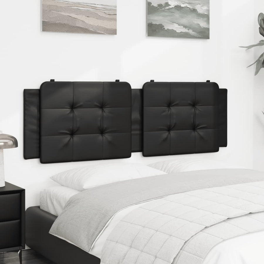 Hoofdbordkussen 160 cm kunstleer zwart