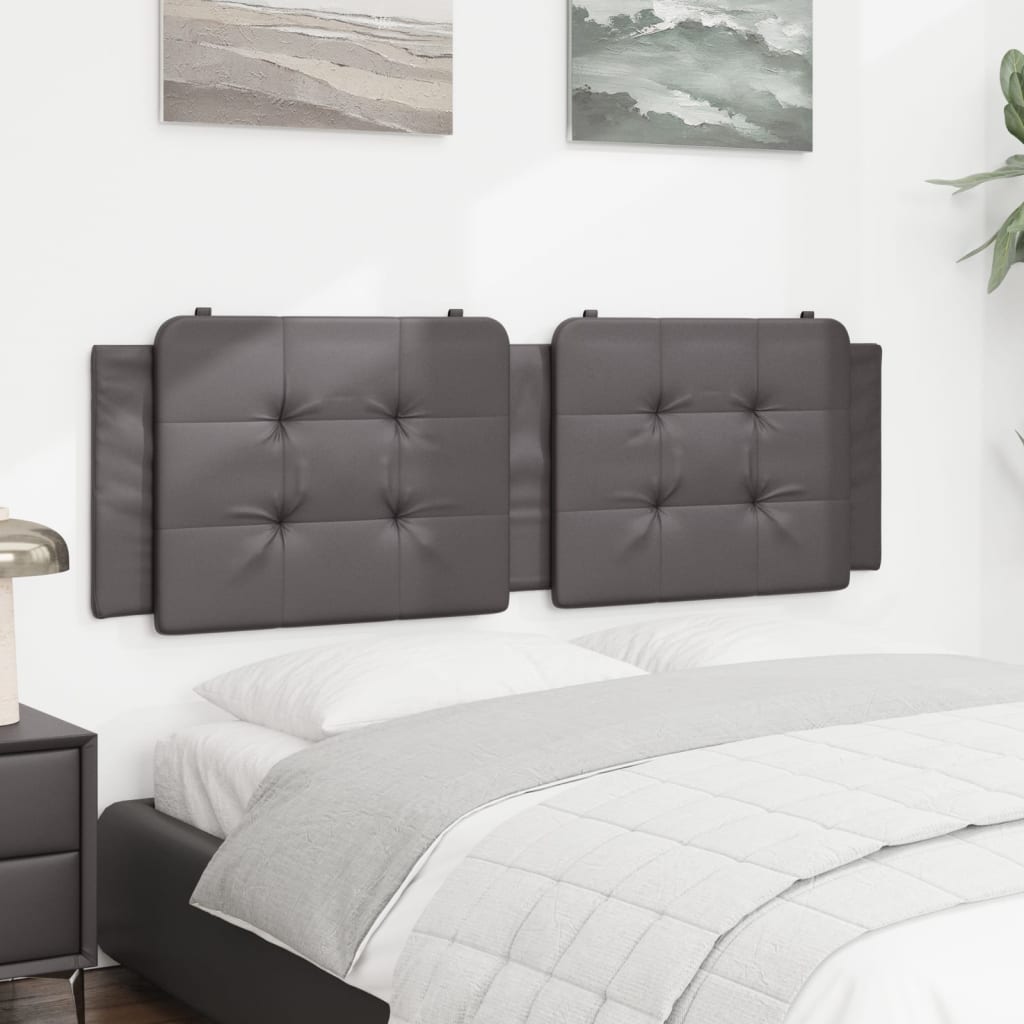 Hoofdbordkussen 160 cm kunstleer grijs