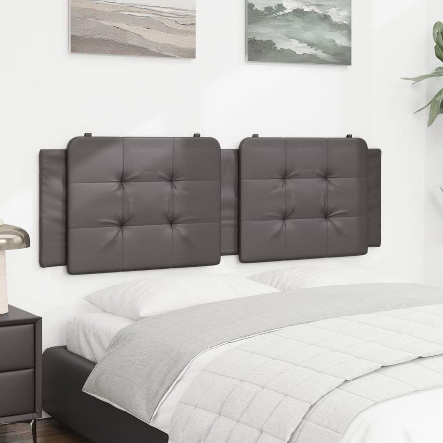 Hoofdbordkussen 160 cm kunstleer grijs