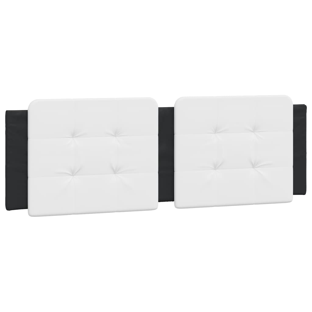 Hoofdbordkussen 160 cm kunstleer wit en zwart